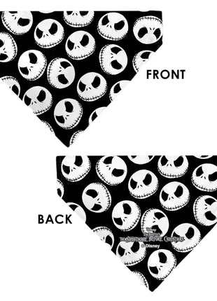 Pet Bandana - The Nightmare Before Christmas Jack Expressions Scattered Black/White