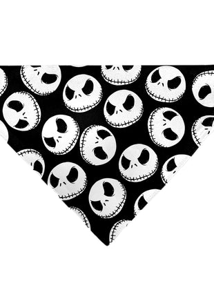 Pet Bandana - The Nightmare Before Christmas Jack Expressions Scattered Black/White