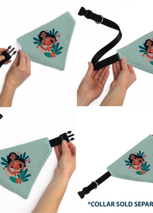 Pet Bandana - Moana Standing Pose and Plants Greens