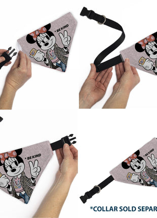 Pet Bandana - Minnie Mouse BE KIND Peace Pose Pinks
