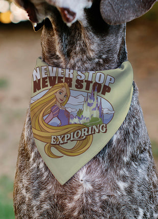 Pet Bandana - Rapunzel NEVER STOP EXPLORING Castle Pose Beige/Red/White