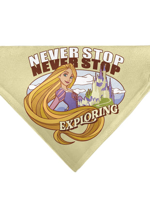 Pet Bandana - Rapunzel NEVER STOP EXPLORING Castle Pose Beige/Red/White