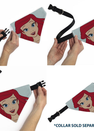 Pet Bandana - The Little Mermaid Ariel Face Close-Up Light Blue