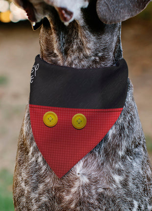 Pet Bandana - Mickey Mouse Buttons Black/Red