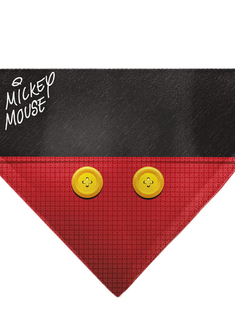 Pet Bandana - Mickey Mouse Buttons Black/Red