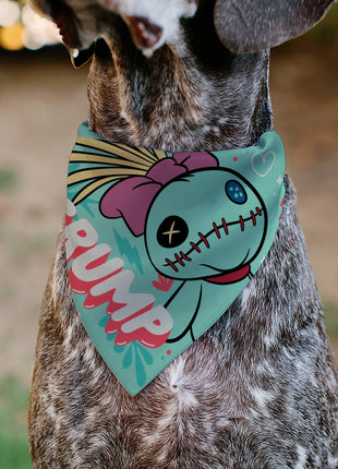 Pet Bandana - SCRUMP Text and Pose Light Blue
