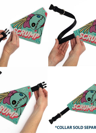 Pet Bandana - SCRUMP Text and Pose Light Blue