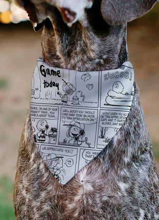 Pet Bandana - PEANUTS Good Ol Charlie Brown Comic Scene Blocks White/Black