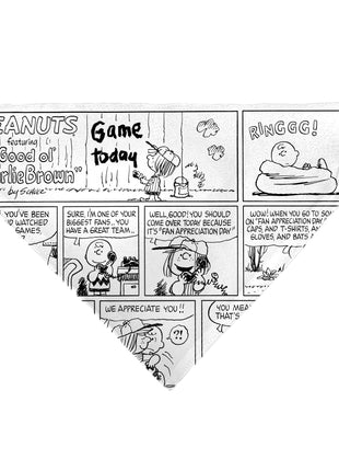 Pet Bandana - PEANUTS Good Ol Charlie Brown Comic Scene Blocks White/Black