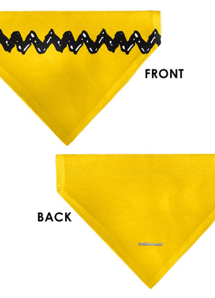 Pet Bandana - Peanuts Charlie Brown Zig Zag Stripe Yellow/Black