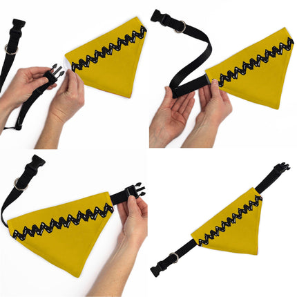 Pet Bandana - Peanuts Charlie Brown Zig Zag Stripe Yellow/Black