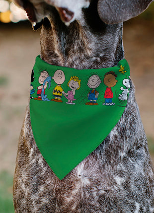 Pet Bandana - Peanuts Gang Group Pose Green
