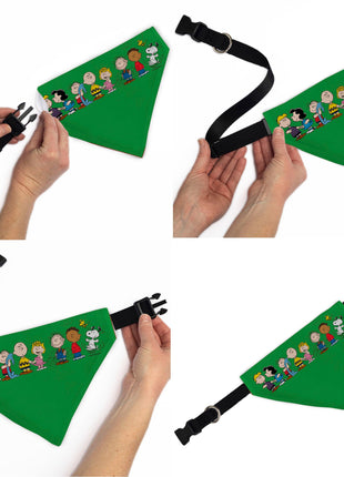 Pet Bandana - Peanuts Gang Group Pose Green