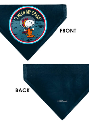 Pet Bandana - Peanuts Astronaut Snoopy I NEED MY SPACE Pose Blue