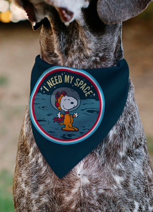 Pet Bandana - Peanuts Astronaut Snoopy I NEED MY SPACE Pose Blue
