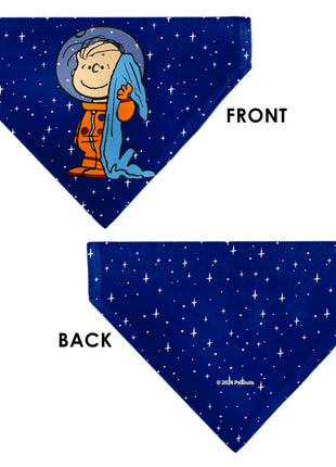 Pet Bandana - Peanuts Astronaut Linus Security Blanket Space Pose Blue