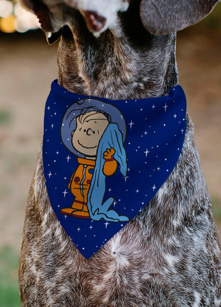 Pet Bandana - Peanuts Astronaut Linus Security Blanket Space Pose Blue