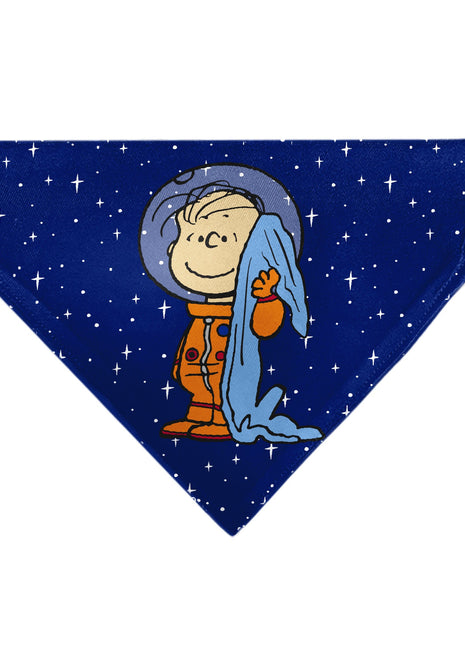 Pet Bandana - Peanuts Astronaut Linus Security Blanket Space Pose Blue