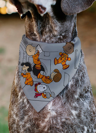 Pet Bandana - Peanuts Gang Floating Astronauts Group Pose Gray