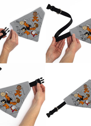 Pet Bandana - Peanuts Gang Floating Astronauts Group Pose Gray