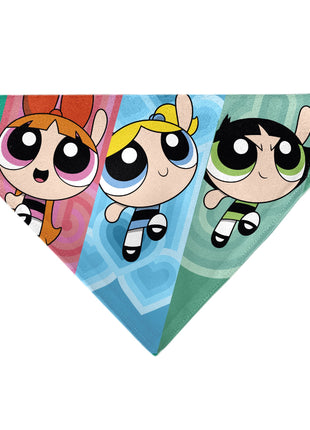 Pet Bandana - The Powerpuff Girls Flight Pose Pinks/Blues/Greens