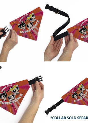 Pet Bandana - Powerpuff Girls SUPER CUTE SUPER FIERCE Group Pose Pinks