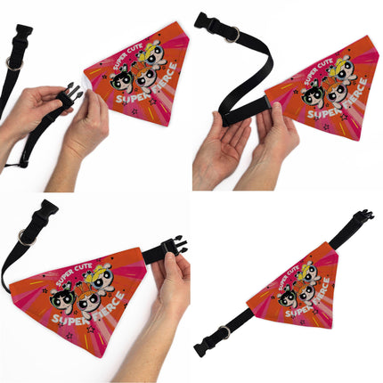Pet Bandana - Powerpuff Girls SUPER CUTE SUPER FIERCE Group Pose Pinks