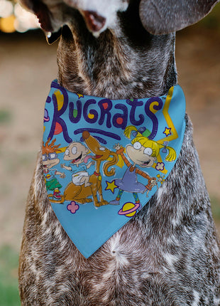 Pet Bandana - RUGRATS Four Character Group Pose and Title Logo Light Blue