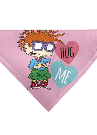 Pet Bandana - Rugrats Chuckie HUG ME Hearts Pose Pink