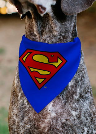 Pet Bandana - Superman Shield Logo Blue/Red/Yellow