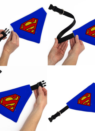 Pet Bandana - Superman Shield Logo Blue/Red/Yellow