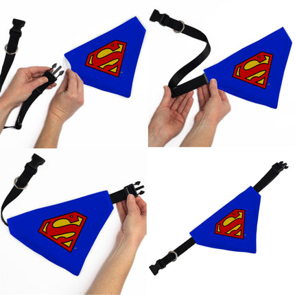 Pet Bandana - Superman Shield Logo Blue/Red/Yellow