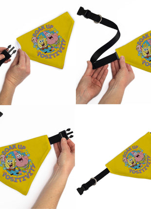 Pet Bandana - SpongeBob SquarePants and Friends SOAK UP POSITIVITY Pose Yellow