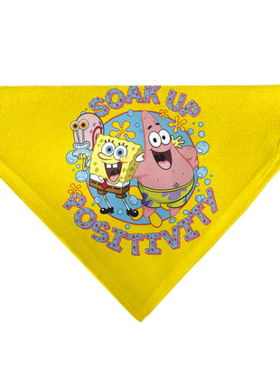 Pet Bandana - SpongeBob SquarePants and Friends SOAK UP POSITIVITY Pose Yellow
