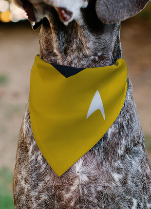 Pet Bandana - Star Trek Original Series Golden Yellow Uniform Print