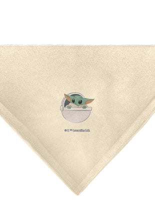 Pet Bandana - Star Wars The Mandalorian THE FORCE IS STRONG Grogu Pod Pose Beige/Tans