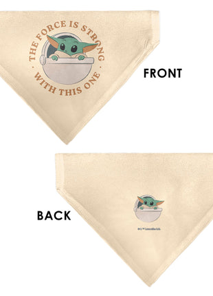 Pet Bandana - Star Wars The Mandalorian THE FORCE IS STRONG Grogu Pod Pose Beige/Tans