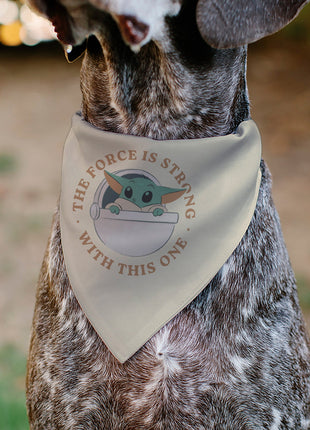 Pet Bandana - Star Wars The Mandalorian THE FORCE IS STRONG Grogu Pod Pose Beige/Tans