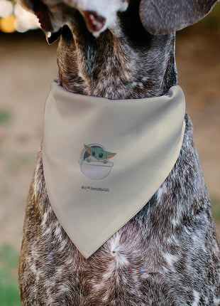 Pet Bandana - Star Wars The Mandalorian THE FORCE IS STRONG Grogu Pod Pose Beige/Tans