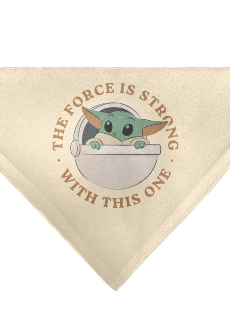 Pet Bandana - Star Wars The Mandalorian THE FORCE IS STRONG Grogu Pod Pose Beige/Tans
