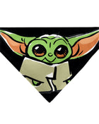 Pet Bandana - Star Wars Grogu Baby Yoda Smiling Impression Painting Black