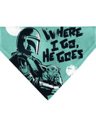 Pet Bandana - Star Wars The Madalorian and Grogu WHERE HE GOES I GO Pose Blue/Black