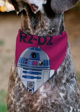 Pet Bandana - Star Wars R2-D2 Text and Pop Art Pose Red/Black/Blue