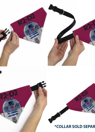 Pet Bandana - Star Wars R2-D2 Text and Pop Art Pose Red/Black/Blue