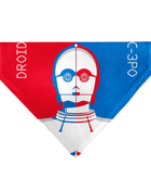 Pet Bandana - Star Wars DROID C-3PO Text and Pop Art Pose Red/Blue/White