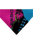 Pet Bandana - Star Wars CHEWIE Text and Chewbacca Pop Art Pose Red/Blue/Black