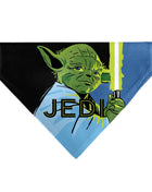 Pet Bandana - Star Wars JEDI Text and Yoda Lightsaber Pop Art Pose Black/Blues