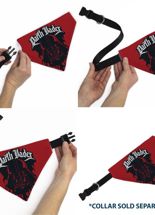 Pet Bandana - Star Wars DARTH VADER Face and Text Flame Red/Black/White
