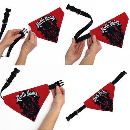 Pet Bandana - Star Wars DARTH VADER Face and Text Flame Red/Black/White