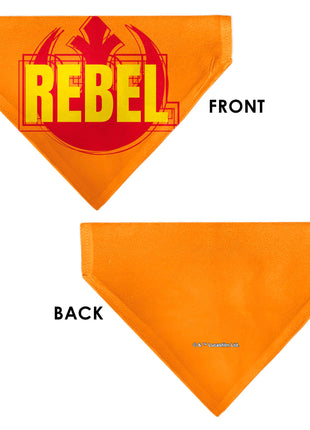 Pet Bandana - Star Wars REBEL Text and Rebel Alliance Insignia Orange/Red/Yellow